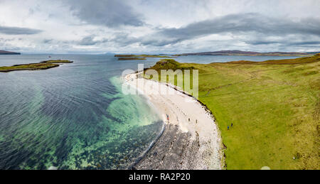 Antenne d'Clagain Coral Beach sur l'île de Skye - Ecosse. Banque D'Images