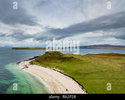 Antenne d'Clagain Coral Beach sur l'île de Skye - Ecosse. Banque D'Images