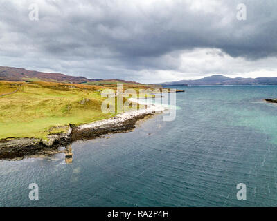 Antenne d'Clagain Coral Beach sur l'île de Skye - Ecosse. Banque D'Images