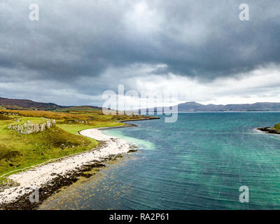 Antenne d'Clagain Coral Beach sur l'île de Skye - Ecosse. Banque D'Images