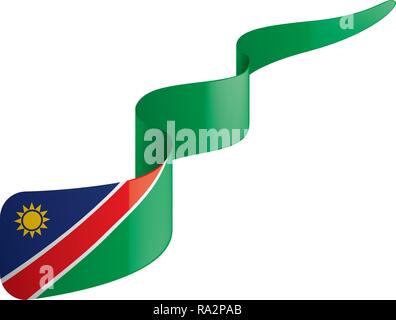 Drapeau Namibie, vector illustration sur fond blanc Illustration de Vecteur