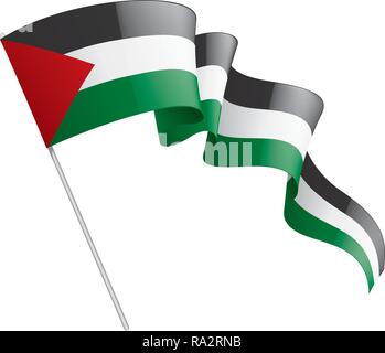 Drapeau Palestine, vector illustration sur fond blanc Illustration de Vecteur