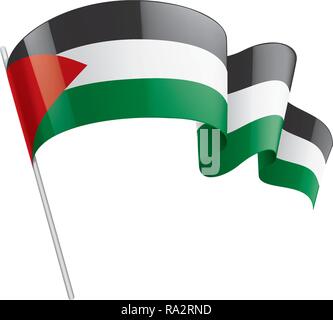 Drapeau Palestine, vector illustration sur fond blanc Illustration de Vecteur