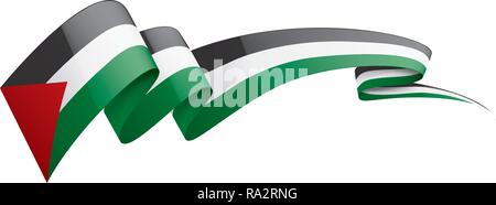 Drapeau Palestine, vector illustration sur fond blanc Illustration de Vecteur