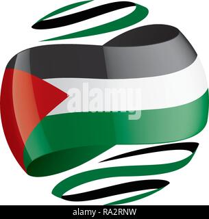 Drapeau Palestine, vector illustration sur fond blanc Illustration de Vecteur