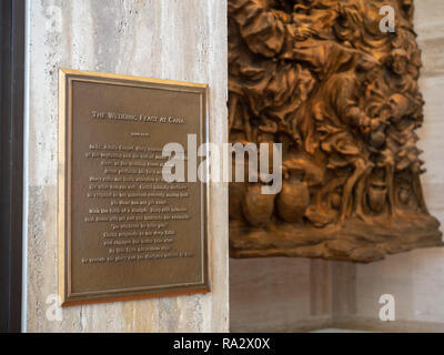 Les Noces de Cana et à l'histoire de la plaque murale de la cathédrale Sainte Marie de l'Assomption Banque D'Images