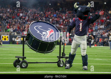 Houston, TX, USA. Dec 30, 2018. Mascotte des Houston Texans Toro pendant le match contre les jaguars de Jacksonville à NRG Stadium à Houston, TX. John Glaser/CSM/Alamy Live News Banque D'Images