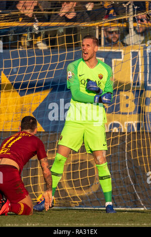 Robin Patrick Olsen (Roma) au cours de l'Italien 'Serie' un match entre Parme 0-2 Roma au stade Ennio Tardini, le 29 décembre 2018 à Parme (Italie). Credit : Maurizio Borsari/AFLO/Alamy Live News Banque D'Images