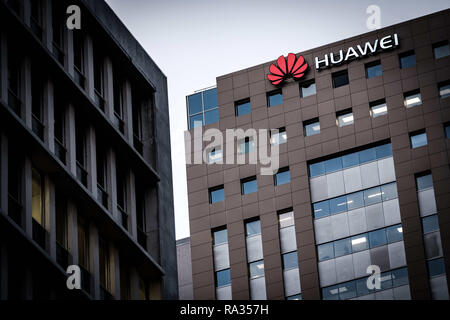 Auckland, Nouvelle-Zélande. 25Th Dec 2018. Logo de la technologie chinoise Huawei ferme vu à Auckland, en Nouvelle-Zélande. Credit : Hendrik Osula SOPA/Images/ZUMA/Alamy Fil Live News Banque D'Images