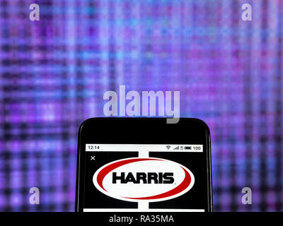 30 décembre 2018 - Kiev, Ukraine - Harris Corporation vu le logo affiché sur un téléphone intelligent. (Crédit Image : © Igor Golovniov/SOPA des images à l'aide de Zuma sur le fil) Banque D'Images