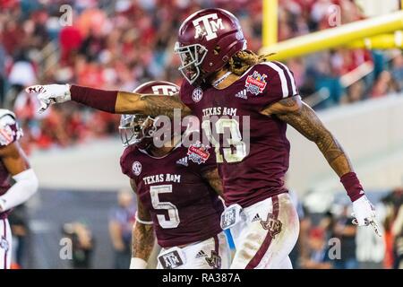 Jacksonville, Floride, USA. 31 Dec 2018. Texas A&M Aggies wide receiver Kendrick Rogers (13) au cours de l'TaxSlayer Gator Bowl NCAA College Football bowl entre le Texas A&M et la NC State le lundi 31 décembre 2018 au domaine bancaire TIAA à Jacksonville, FL. Jacob Kupferman/CSM Crédit : Cal Sport Media/Alamy Live News Banque D'Images