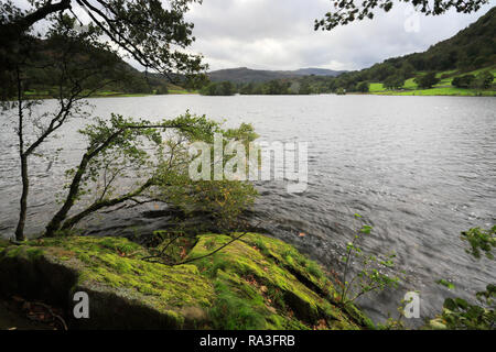 Vue d'automne sur Rydal Water, Parc National de Lake District, Cumbria, England, UK Banque D'Images