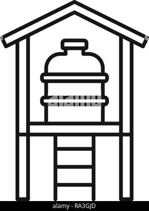 L'icône de l'eau réserver baril. L'eau contour réserver baril icône vecteur pour la conception web isolé sur fond blanc Illustration de Vecteur