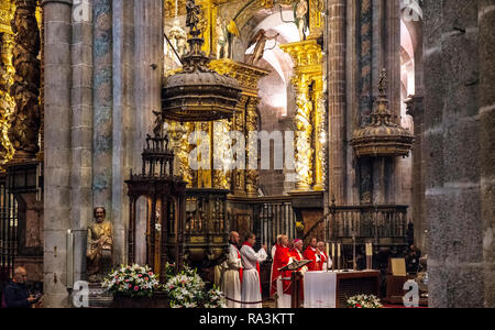 La grande messe dans la cathédrale de Santiago de Compostela Banque D'Images