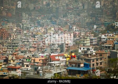 Vue sur la ville, Katmandou, Népal Banque D'Images