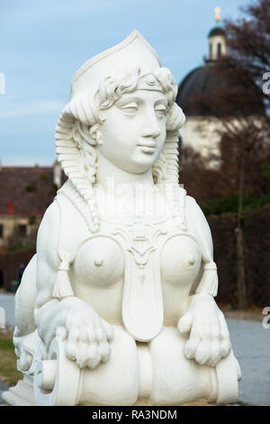 Sphinx dans les jardins du Palais du Belvédère. Vienne, Autriche. Banque D'Images