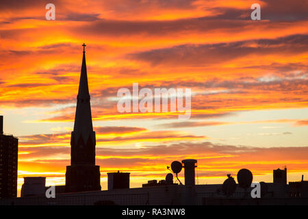 Un coucher de Brooklyn Banque D'Images