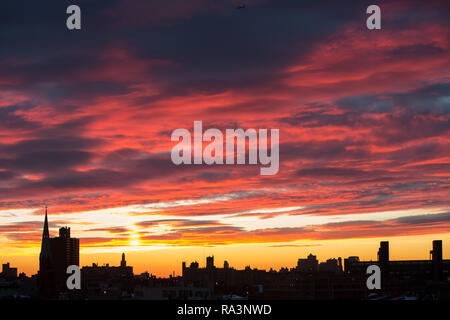 Un coucher de Brooklyn Banque D'Images