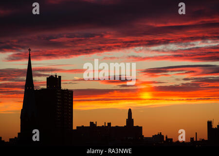 Un coucher de Brooklyn Banque D'Images