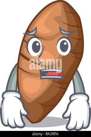 Peur des tubercules de taro isolés dans la mascot Illustration de Vecteur