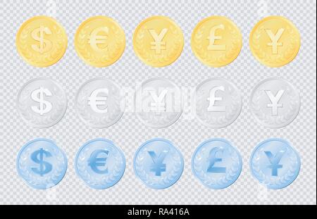 Série d'images de pièces de monnaie Illustration de Vecteur