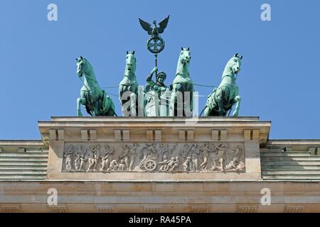 Quadriga, Porte de Brandebourg, Berlin, Allemagne Banque D'Images