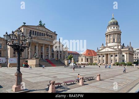 Konzerthaus Berlin concert hall et cathédrale française, Gendarmenmarkt, Berlin, Allemagne Banque D'Images