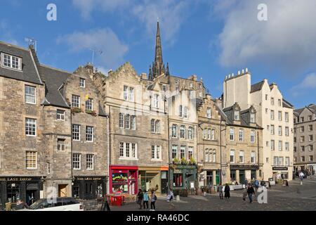 Vieilles maisons à pignons, Grassmarket, Édimbourg, Écosse, Grande-Bretagne Banque D'Images