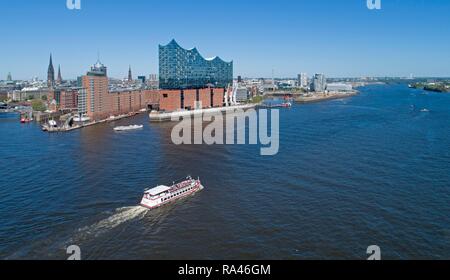 Vue aérienne, Elbe Philharmonic Hall, HafenCity, Hambourg, Allemagne Banque D'Images