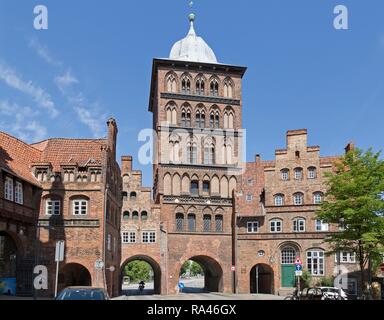 Porte du château, Lübeck, Schleswig-Holstein, Allemagne Banque D'Images