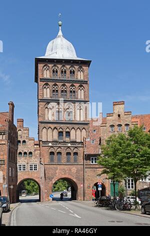 Porte du château, Lübeck, Schleswig-Holstein, Allemagne Banque D'Images