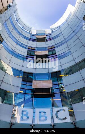 Siège de la station de radio et télévision, BBC Broadcasting House, Londres, Grande-Bretagne Banque D'Images