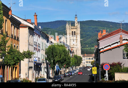 La rue principale de la ville d'Ambert, Puy-de-Dôme, Livradois-Forez, l'Auvergne, France Banque D'Images