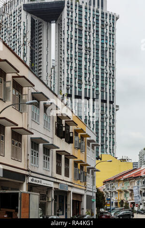 Tee Hong Rd en direction de Bukit Pasoh Road, Singapour Banque D'Images