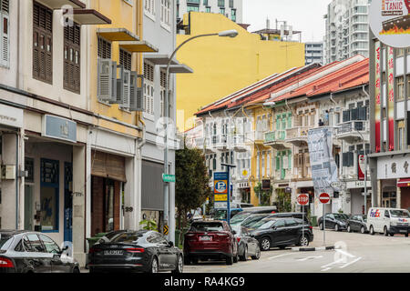 Tee Hong Rd en direction de Bukit Pasoh Road, Singapour Banque D'Images