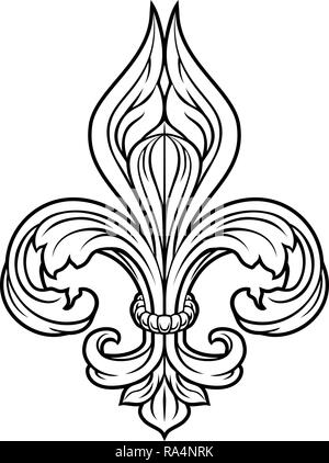 Fleur de Lis de l'élément de conception graphique Illustration de Vecteur