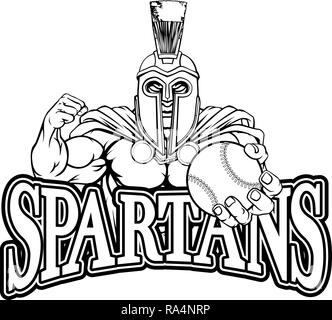 Trojan Spartan Sports Baseball Mascot Illustration de Vecteur