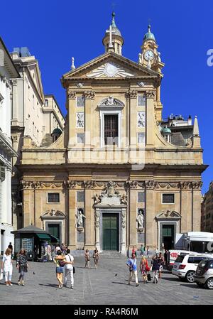 Wlochy - Ligurie - Gênes - kosciol (1981). Imienia Jezus - Chiesa del Gesù e dei Santi Ambrogio e Andrea przy Piazza Matteotti je place de Ferrari Italie - Ligurie - Gênes - l'église de Gesù Banque D'Images