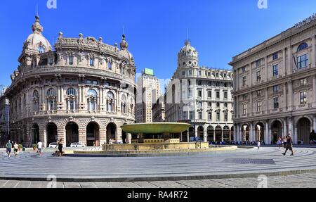 Wlochy - Ligurie - Gênes - plac Piazza de Ferrari - fontanna Italie - Ligurie - Gênes - aqueducs sur la Piazza de Ferrari Banque D'Images