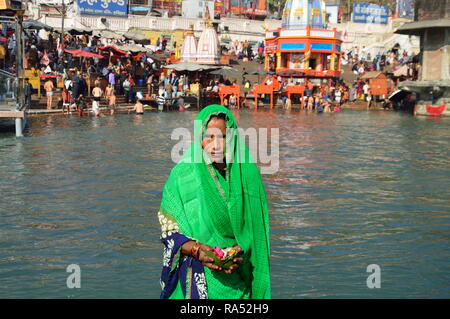 Haridwar, lieux les plus sacrés pour les Hindous. Banque D'Images