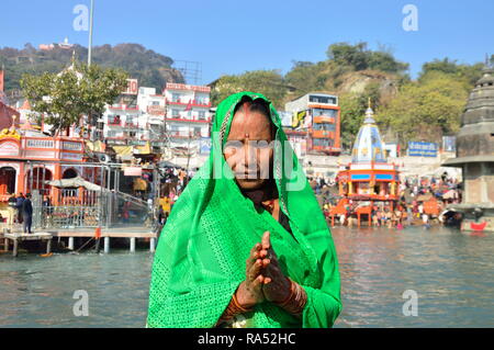 Haridwar, lieux les plus sacrés pour les Hindous. Banque D'Images