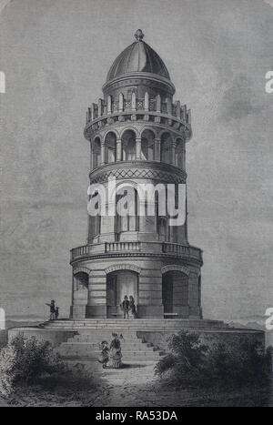 L'amélioration de la reproduction numérique, la Tour Ernst Moritz Arndt sur l'île de RÃ¼gen Rugard, Allemagne, Ernst-Moritz-Arndt-Turm, auf dem Rugard auf der Insel RÃ¼gen, Deutschland, à partir d'un tirage original de l'année 1865, 19e siècle, Banque D'Images