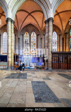 Intérieur de la cathédrale de Salisbury Banque D'Images