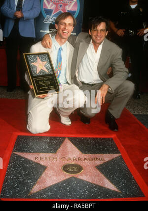 HOLLYWOOD, CA - 15 juillet : l'Acteur Keith Carradine et Robert Carradine acteur frère assister à sa cérémonie de Star cérémonie le 15 juillet 1993 sur Hollywood Walk of Fame à Hollywood, en Californie. Photo de Barry King/Alamy Stock Photo Banque D'Images