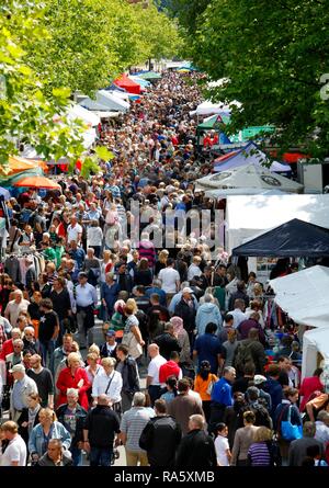 Marché aux puces, dans le cadre de la fête d'été ou fête foraine du Gruga Park, le plus grand marché aux puces dans la Ruhr, à Essen Banque D'Images