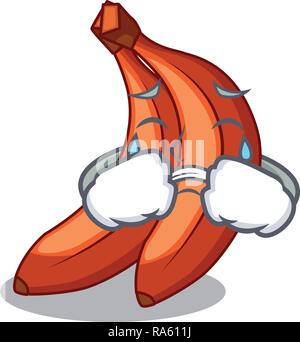 Pleurer caricature rouge banane prêt à manger Illustration de Vecteur