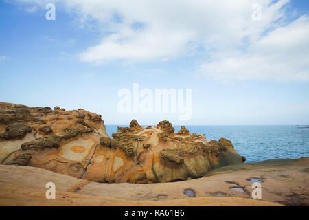 Décor de Yehliu geopark à Taiwan. C'est le monument international à New Taipei City. Banque D'Images