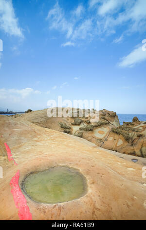 Décor de Yehliu geopark à Taiwan. C'est le monument international à New Taipei City. Banque D'Images