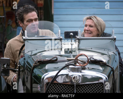 Weybridge, Surrey, UK. 1er janvier 2019. Le Brooklands Museum New Years Day Classic car la cueillette. Brooklands Weybridge, Surrey emplacement Road au Royaume-Uni. 01/01/2019 Credit : Cabanel/Alamy Live News Banque D'Images