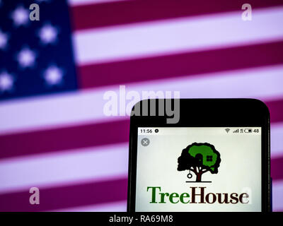 Kiev, Ukraine. 1er janvier 2019. Treehouse logo de l'entreprise vu affichée sur un téléphone intelligent. Crédit : Igor Golovniov SOPA/Images/ZUMA/Alamy Fil Live News Banque D'Images